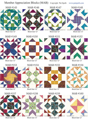Group Image of Member Appreciation Blocks (MAB) #145 - #160 PDF Download