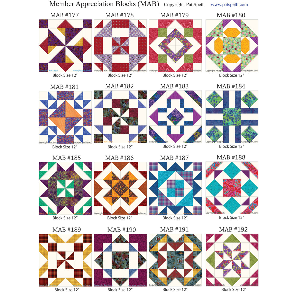 Group Image of Member Appreciation Blocks (MAB) #177 - #192 PDF Download