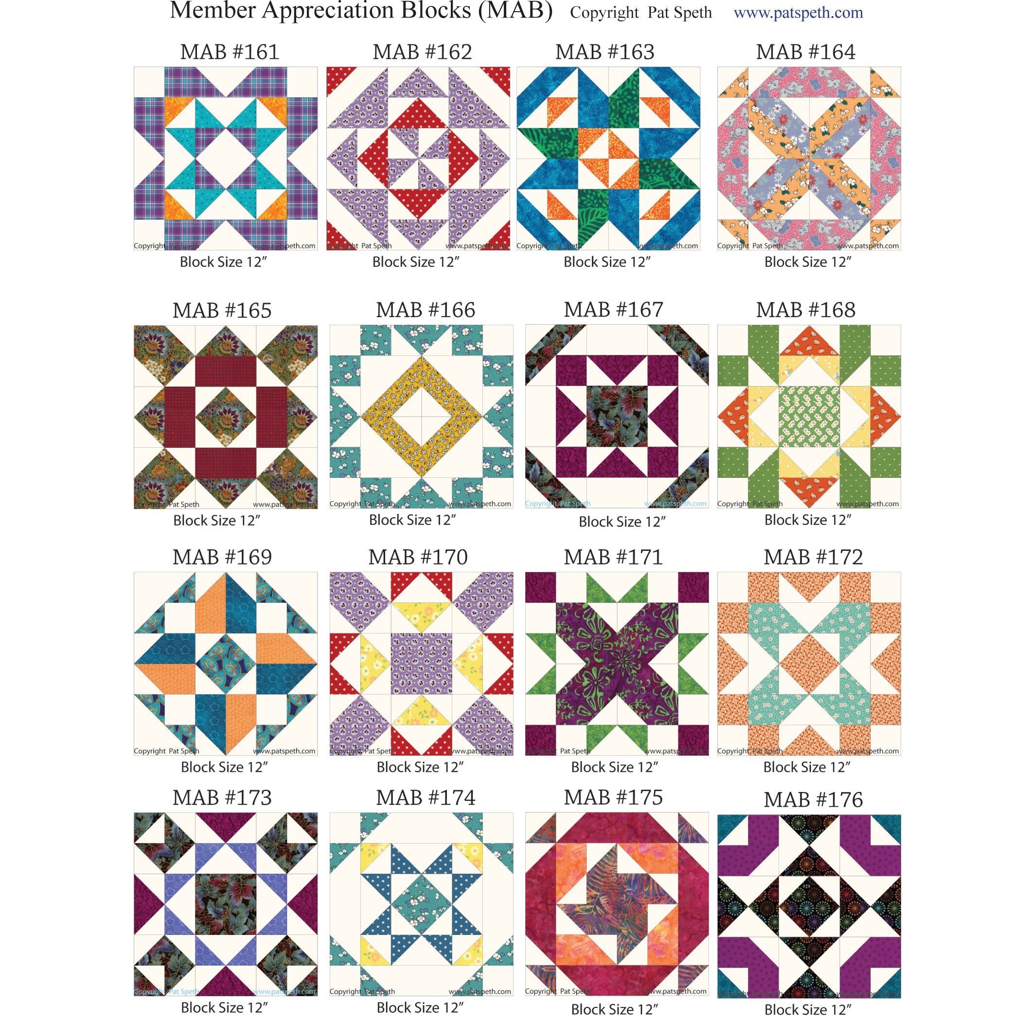 Group Image of Member Appreciation Blocks (MAB) #161 - #176 PDF Downlo ...