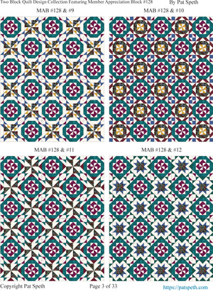 Member Appreciation Block (MAB) #128 Two Block Quilt Designs PDF – Pat ...
