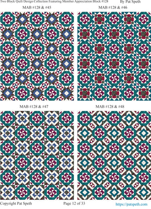 Member Appreciation Block (MAB) #128 Two Block Quilt Designs PDF – Pat ...