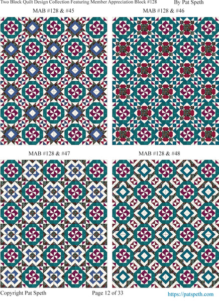 Member Appreciation Block (MAB) #128 Two Block Quilt Designs PDF – Pat ...