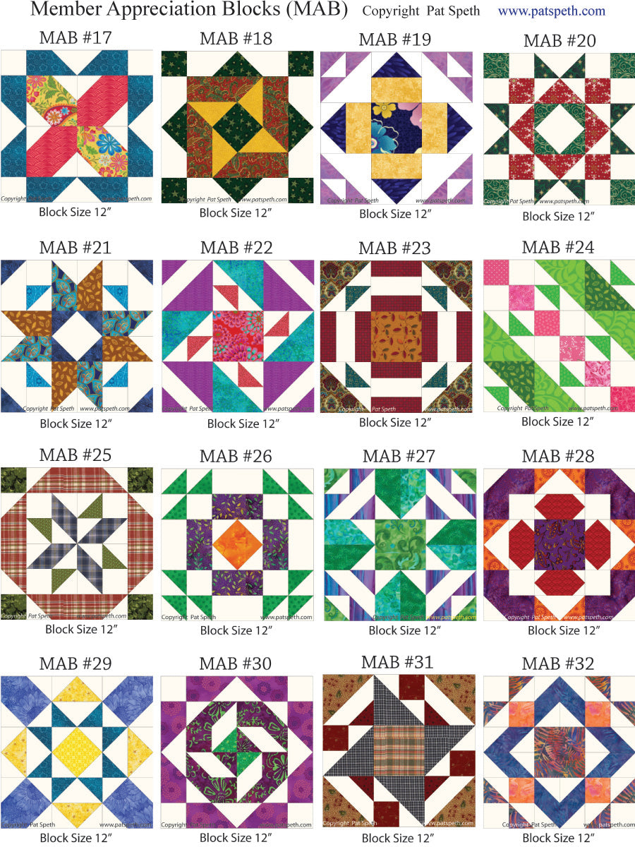 Electric Quilt 7 Project File for Member Appreciation Blocks #1 throug ...